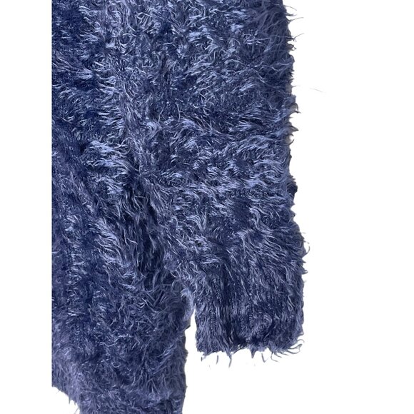 Gap Kids Fuzzy Fair Isle Sweater Dress Blue Red Knit Long Sleeve Winter Cozy - Picture 6 of 12